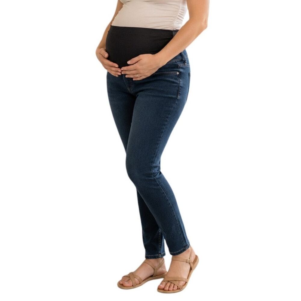 Asos Design Blue Black Maternity Ultimate Skinny Jeans, US6